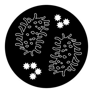 Bacteria, microbes, virus icon Stock Illustration