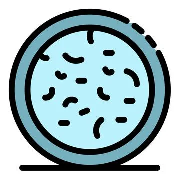 Bacteria in microscope icon color outline vector Stock Illustration
