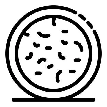 Bacteria in microscope icon, outline style Stock Illustration