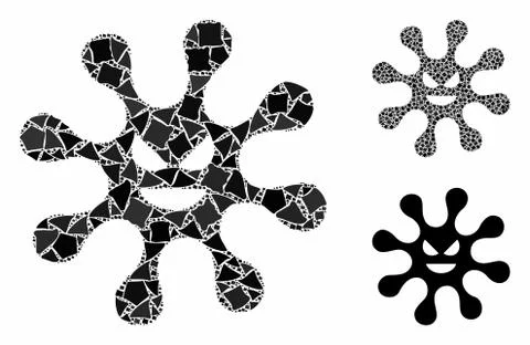 Bacteria Mosaic Icon of Bumpy Elements 스톡 일러스트