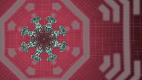 Bacteria multiplying and growing in abstract environment of kaleidoscopic Stock Footage 130905592