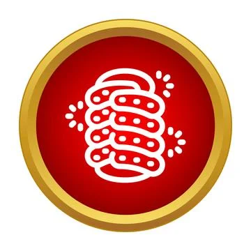 Bacteria or germ creating infection icon on red background Stock Illustration