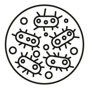 Bacteria or germs multiplying inside petri dish Stock Illustration