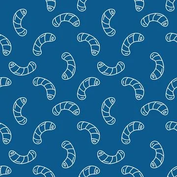 Bacteria or Microbe abstract vector concept blue outline seamless pattern Stock Illustration