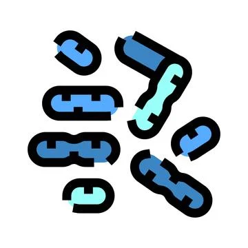 Bacteria or microbes cell elements floating science Stock Illustration