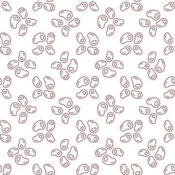 Bacteria or Microbes vector concept line seamless pattern 스톡 일러스트