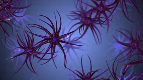 Bacteria or virus cell in spherical shape with long antennas Illustrazione stock