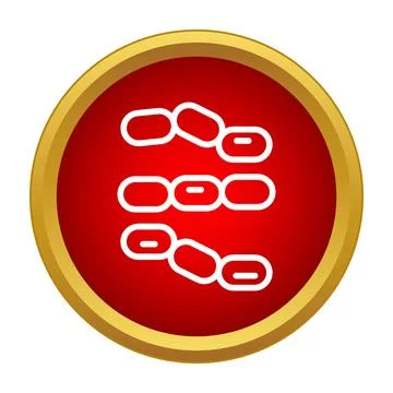 Bacteria or virus cells forming a chain icon Stock Illustration
