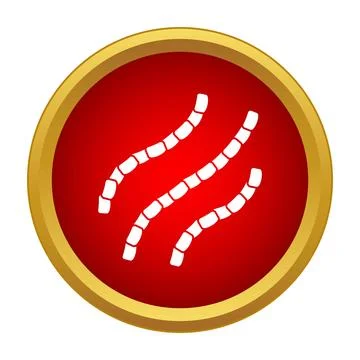 Bacteria or virus cells magnifying in red gold icon 库存插图