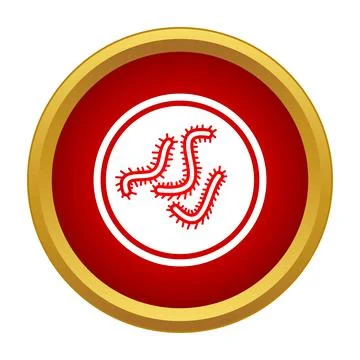 Bacteria or virus microorganism icon warning of infection Stock Illustration