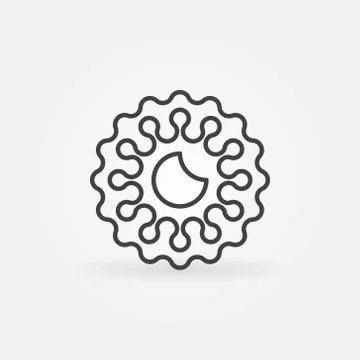 Bacteria or Virus outline vector simple concept icon Stock Illustration