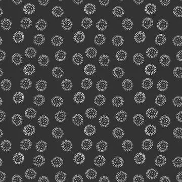 Bacteria or virus Seamless Pattern, Hand Drawn symbol background. Vector illu Stock Illustration