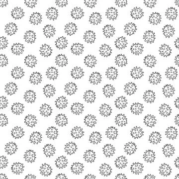 Bacteria or virus Seamless Pattern, Hand Drawn symbol background. Vector illu Stock Illustration