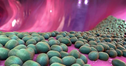 Bacteria as part of the intestinal microbiome in the digestive tract Stock Illustration