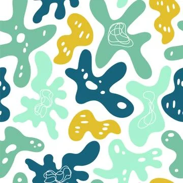 Bacteria pattern. Abstract forms, free shapes colorful background. Contemporary Stock Illustration