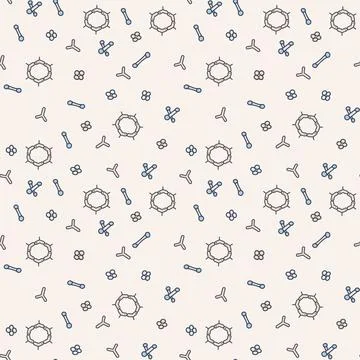 Bacteria pattern color vector doodle simple seamless pattern Stock Illustration
