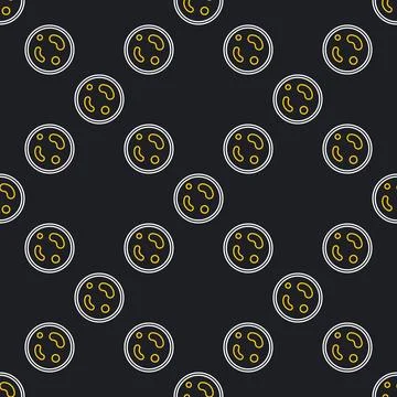 Bacteria on a Petri dish vector Chemistry outline seamless pattern Illustrazione stock