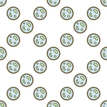 Bacteria on a Petri dish vector Chemistry colored seamless pattern Illustrazione stock