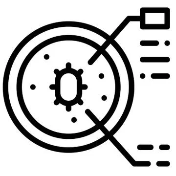Bacteria in Petri dish vector illustration, line style icon Stock Illustration