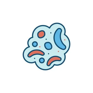 Bacteria Pollution vector Microbes concept colored icon Stock Illustration