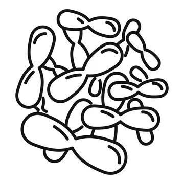 Bacteria probiotic icon outline vector. Gut prebiotic Illustrazione stock