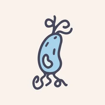 Bacteria salmonella color vector doodle icon design Stock Illustration