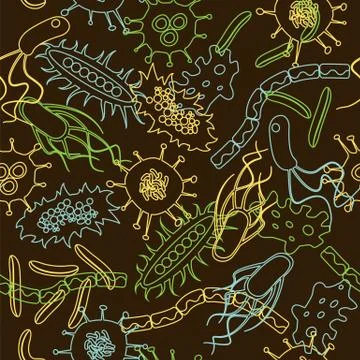 Bacteria seamless pattern Illustrazione stock