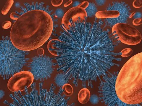 Bacteria seen under a  scanning microscope Stock Illustration