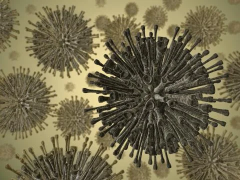 Bacteria seen under a  scanning microscope Stock Illustration