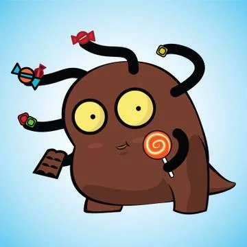 Bacteria single standing pose Ilustração Stock