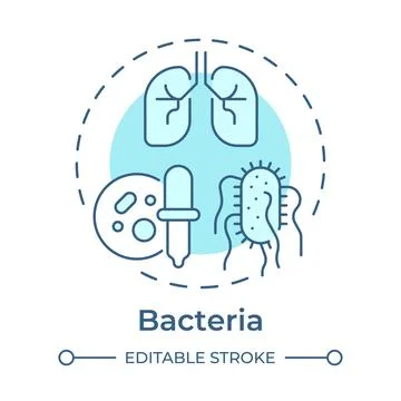Bacteria soft blue concept icon Stock Illustration