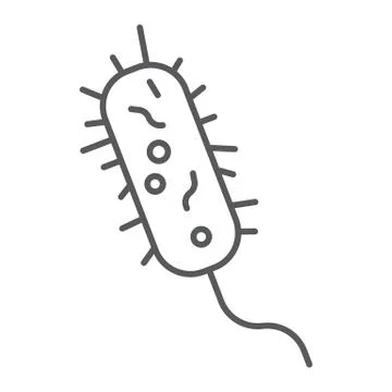 Bacteria thin line icon, virus and microorganism, microbe sign, vector graphics Stock Illustration