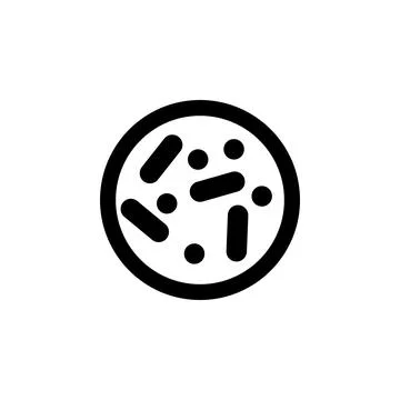 Bacteria under the Microscope Flat Vector Icon Stock Illustration