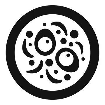Bacteria under microscope icon showing micro biology Stock Illustration
