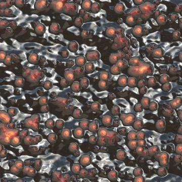 Bacteria under microscope Stock Illustration