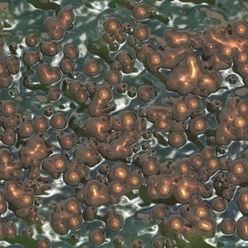 Bacteria under microscope Stock Illustration