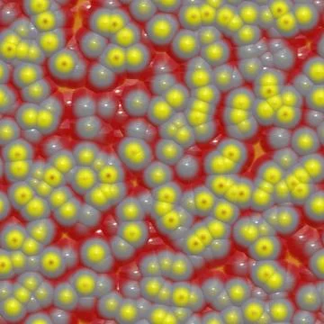 Bacteria under microscope Stock Illustration