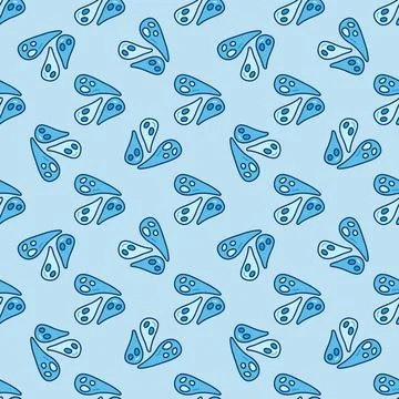 Bacteria vector concept blue creative seamless pattern Stock Illustration