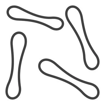 Bacteria vector concept outline icon or sign Stock Illustration