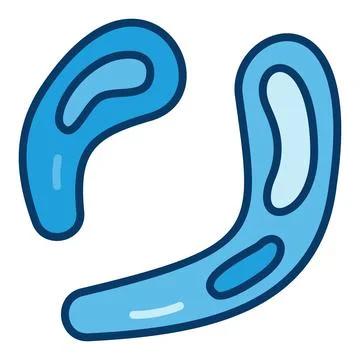 Bacteria vector Contaminant concept blue icon or symbol Illustrazione stock