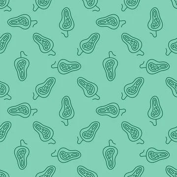 Bacteria vector Microbiology concept green line seamless pattern Stock Illustration