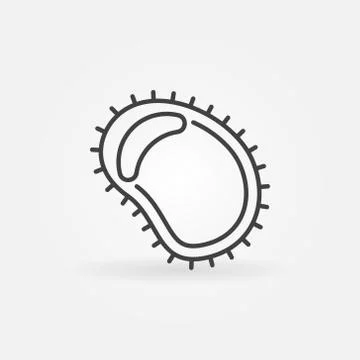 Bacteria vector microbiology concept icon in outline style Illustrazione stock