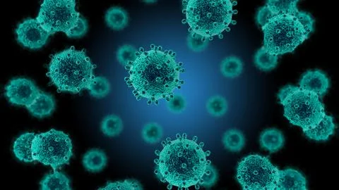 Bacteria virus 3D render Stock Illustration