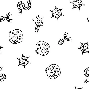 Bacteria virus bacterium cell vector seamless pattern 스톡 일러스트