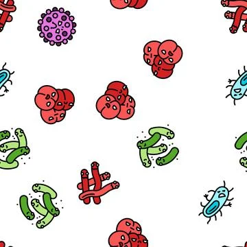 Bacteria virus bacterium cell vector seamless pattern Stock Illustration
