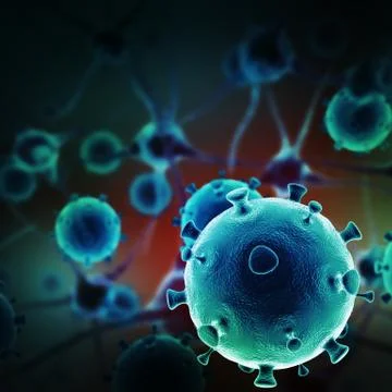 Bacteria, virus, cell 3d Stock Illustration