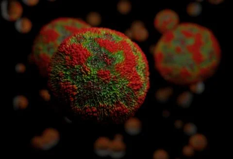 Bacteria, virus, cell 3d illustration Stock Illustration