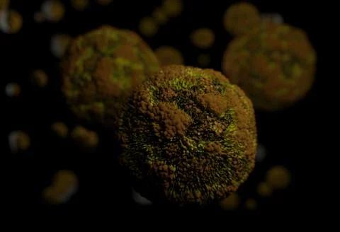 Bacteria, virus, cell 3d illustration Stock Illustration