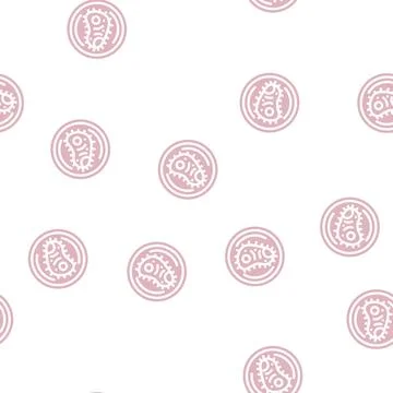 Bacteria virus fear glyph vector seamless pattern Illustrazione stock
