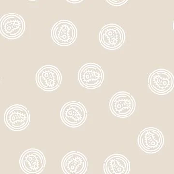 Bacteria virus fear line vector seamless pattern Stock Illustration
